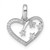 Sterling Silver Rhodium-plated CZ Polished Open Heart with Stars Pendant