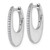 Sterling Silver Rhodium-plated CZ Polished Oval Hinged Hoop Earrings