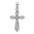 Sterling Silver Rhodium-plated CZ Polished Pointed Cross Pendant