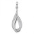 Sterling Silver Rhodium-plated CZ Polished Tear Drop Swirl Pendant
