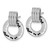 Sterling Silver Rhodium-plated CZ Polished Textured Moveable Circle Doorknocker Dangle Post Earrings
