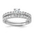 Sterling Silver Rhodium-plated CZ Ring and Band Set - QR-87071386-4335