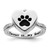 Sterling Silver Rhodium-plated CZ Shank Heart Enameled Paw Print FOREVER IN MY HEART (Inside) Ash Holder Size 6 Ring