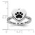 Sterling Silver Rhodium-plated CZ Shank Heart Enameled Paw Print FOREVER IN MY HEART (Inside) Ash Holder Size 7 Ring