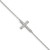 Sterling Silver Rhodium-plated CZ Sideways Cross w/1in Ext Bracelet - QG-3EF2A891-4118
