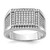 Sterling Silver Rhodium-plated CZ Signet Ring - QR-AA202F59-7825