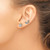 Sterling Silver Rhodium-Plated CZ Star and Moon Left/Right Earrings