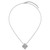 Sterling Silver Rhodium-plated CZ Textured Clover Shape 16 inch with 1.25 inch Extension Necklace