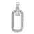 Sterling Silver Rhodium-plated CZ Textured Rectangle Pendant