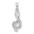 Sterling Silver Rhodium-plated CZ Treble Clef Pendant - QP-B919493A-8751