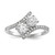 Sterling Silver Rhodium-plated CZ Two Stone Polished Bypass Ring - QR-F1AB6457-8309
