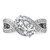 Sterling Silver Rhodium-plated CZ Two Stone Polished Ring - QR-EE09306D-7715