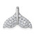 Sterling Silver Rhodium-plated CZ Whale Tail Pendant