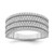 Sterling Silver Rhodium-plated CZ Wide Band Ring - QR-0E8870A2-8864