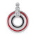 Sterling Silver Rhodium-plated CZ with Black and Red Enameled Circles Pendant