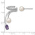 Sterling Silver Rhodium-plated CZ, White Freshwater Cultured Pearl and .45ct Oval Amethyst Post and Cuff Asymmetric Earrings