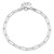 Sterling Silver Rhodium-plated D/C Fancy Link w/.75 in Ext Bracelet