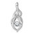 Sterling Silver Rhodium-plated Dangle Vibrant Moving CZ Open Teardrop Swirl Pendant