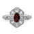 Sterling Silver Rhodium-plated Dark Red Marquise CZ Ring - QR-6DF68803-1529