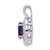 Sterling Silver Rhodium-plated Diam. & Amethyst Pendant - QB-A27CD07E-7823