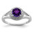 Sterling Silver Rhodium-plated Diam. & Amethyst Ring - QB-17B7584B-2415
