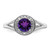 Sterling Silver Rhodium-plated Diam. & Amethyst Ring - QB-D87474FE-1275