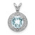 Sterling Silver Rhodium-plated Diam. & Aquamarine Pendant - QB-9B6D917C-1964