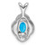 Sterling Silver Rhodium-plated Diam. & Blue Topaz Pendant - QB-54DE5D3F-7229