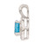Sterling Silver Rhodium-plated Diam. & Blue Topaz Pendant - QB-E7265D2A-3175