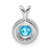 Sterling Silver Rhodium-plated Diam. & Blue Topaz Pendant - QB-E7265D2A-3175