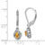 Sterling Silver Rhodium-plated Diam. & Citrine Earrings - QB-13BE0DF6-7557