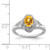 Sterling Silver Rhodium-plated Diam. & Citrine Ring - QB-C2F6C3BF-7180