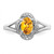 Sterling Silver Rhodium-plated Diam. & Citrine Ring - QB-C2F6C3BF-7180