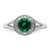 Sterling Silver Rhodium-plated Diam. & Created Emerald Ring - QB-650F898F-7090