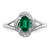 Sterling Silver Rhodium-plated Diam. & Created Emerald Ring - QB-73CBEFFC-9222