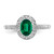 Sterling Silver Rhodium-plated Diam. & Created Emerald Ring - QB-7FB38BAD-6869