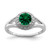 Sterling Silver Rhodium-plated Diam. & Created Emerald Ring - QB-8872A850-2314