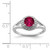 Sterling Silver Rhodium-plated Diam. & Created Ruby Ring - QB-498614EA-7202