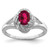 Sterling Silver Rhodium-plated Diam. & Created Ruby Ring - QB-60151CFF-6012