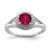 Sterling Silver Rhodium-plated Diam. & Created Ruby Ring - QB-98C67F6F-5552