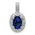 Sterling Silver Rhodium-plated Diam. & Created Sapphire Pendant - QB-C3F9740F-6617