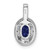 Sterling Silver Rhodium-plated Diam. & Created Sapphire Pendant - QB-C3F9740F-6617
