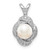 Sterling Silver Rhodium-plated Diam. & FW Cultured Pearl Pendant - QB-C33C9354-6302