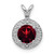 Sterling Silver Rhodium-plated Diam. & Garnet Pendant - QB-FE92877B-5076