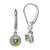 Sterling Silver Rhodium-plated Diam. & Peridot Earrings - QB-50058658-3552
