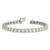 Sterling Silver Rhodium-plated Diam. Square Link Bracelet