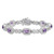 Sterling Silver Rhodium-plated Diamond & Amethyst Bracelet - QX-D30E2986-9098