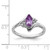 Sterling Silver Rhodium-plated Diamond & Amethyst Ring - QR-0A9B28FA-9617