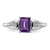Sterling Silver Rhodium-plated Diamond & Amethyst Ring - QR-1C9AD60F-6693