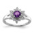 Sterling Silver Rhodium-plated Diamond & Amethyst Ring - QR-8F801E22-9747